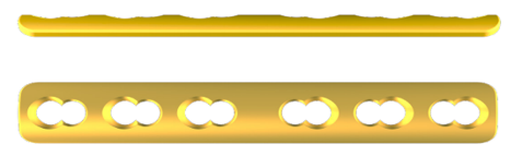 Пластина 1/3 трубчаста, блокуюча, комбіновані отвори, титан